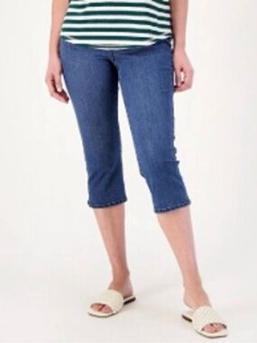 NYDJ Caliente Slim Straight Cropped Side Slit Jeans 8